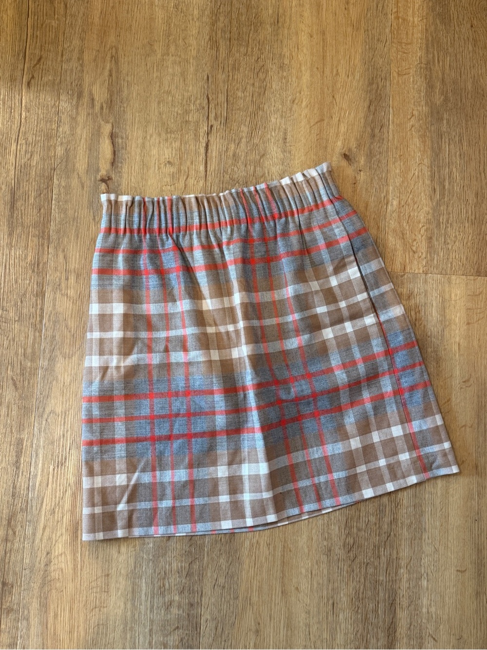 J. Crew Plaid Elastic-Waist Mini Skirt size 00 (Small)